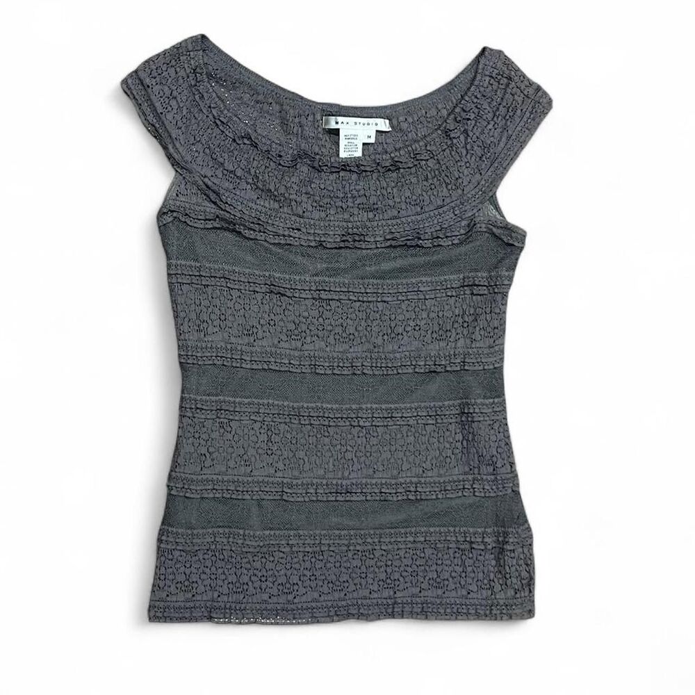 Max-studio Women's Grey and Black Blouse